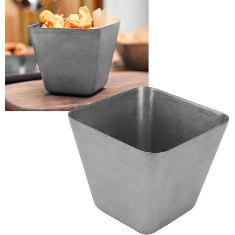 Assiette à sauce carrée rétro en acier inoxydable de 560 ml (19 oz) pour la maison et le restaurant (1/5)