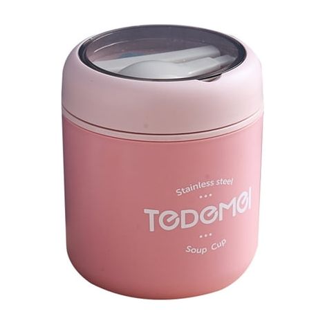 Tasse à petit-déjeuner hermétique de 530 ml avec cuillère, en acier inoxydable 304, isotherme, type boîte à lunch/tasse à soupe, (1/2)