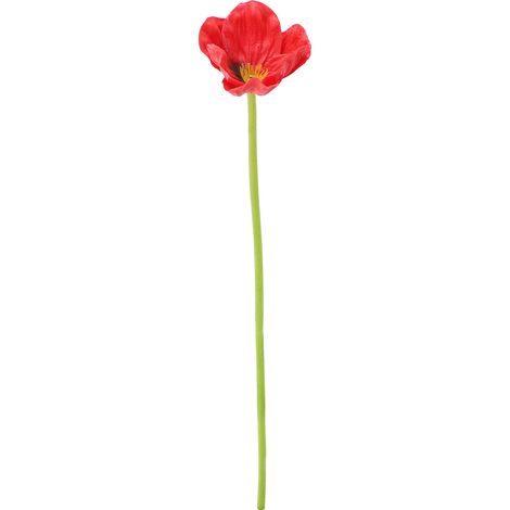 Fleur artificielle rouge en polyuréthane, 32 cm (12,5 pouces), décorative pour mariage, salon, cuisine. (1/5)