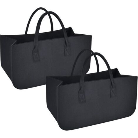 Sac Porte Bûches, 2pcs Panier à Bûches de Cheminée, Panier à bois de Chauffage, Sac de Rangement pour Journaux, Paniers Pique-Nique, Jouets, Faire d (1/5)