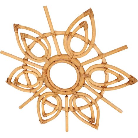 Décoration Murale en Rotin, Design Circulaire Vintage Fait Main (1/5)