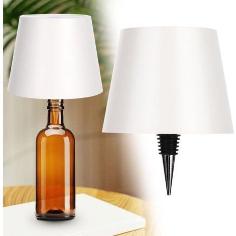 Kabellose Flaschenlampe mit USB-Ladegerät, 3-farbige, berührungsempfindliche und dimmbare Tischlampe, geeignet für alle Arten von Weinflaschen, Bars, Restaurants, USB-wiederaufladbare Lampe (weiß) (1/5)