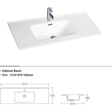 Lavabo encastré 120 cm en céramique blanche Civit (1/2)