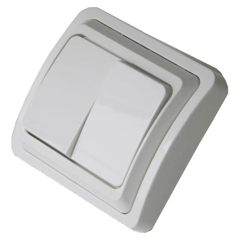 Conmutador doble superfic 10A