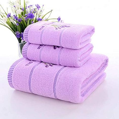 3-teiliges Badetuch-Set, Gesichtstücher in Hotelqualität, superweiche und hochsaugfähige dicke Handtücher, maschinenwaschbar, für Badezimmer und Dusche, Geschenkidee (2 Gesichtstücher, 1 Badetuch) (Li (1/5)