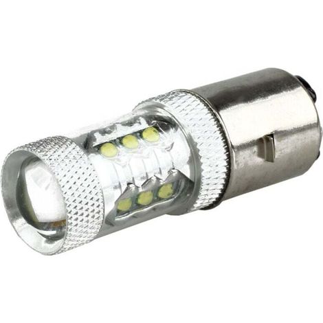 Ampoule Phare Moto 80W Blanc 16 LED BA20D H6 Pour Mobylette Et Quad (1/4)
