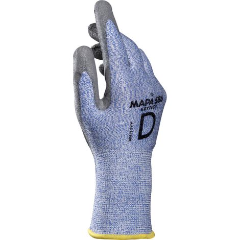 Gants de manutention Mapa KRYTECH 586 taille 10, Résistant aux coupures, 12 Paires, Bleu ( Prix pour 1 paire )