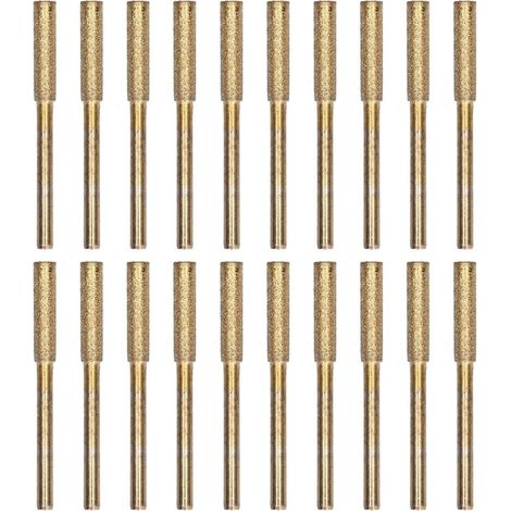 Lime à Pierre pour Scie à Chaîne, 20 Pièces Affûteur de Tronçonneuse Pierre Bits Bavure Pierre à Aiguiser Lime à Chaîne Affûtage Chaîne Tronçonneuse Outil de Meulage de Polissage (4mm-Or) (1/5)