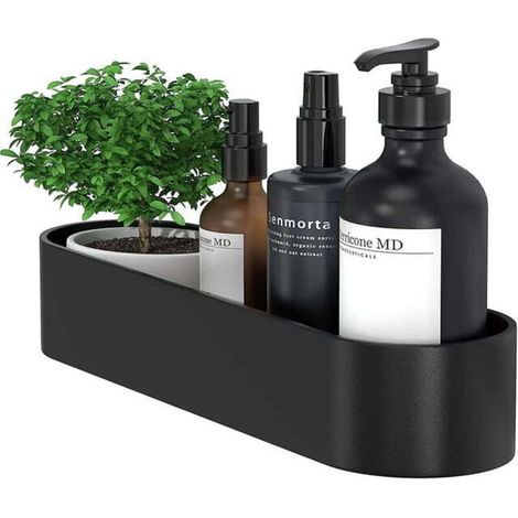 Wandregal für Badezimmer ohne Bohren – selbstklebender Organizer aus Raumfahrtaluminium, unsichtbare und dauerhafte Befestigung, mattes Finish, ideal für Bad und Küche