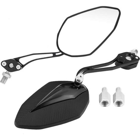 Motorrad Seitenspiegel Set Schwarz 8mm Lenkerend Spiegel für Roller Moped (1/5)