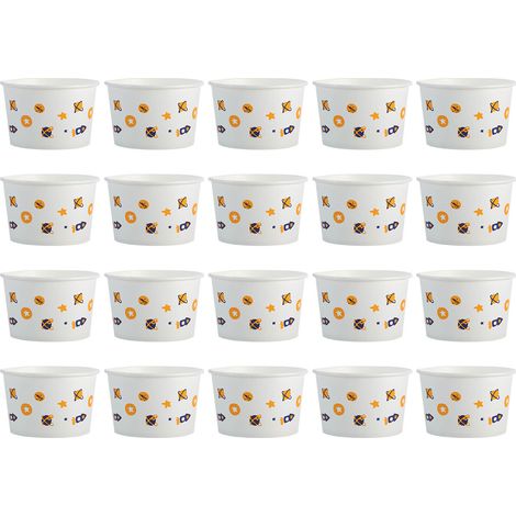 Lot de 20 bols en papier jetables, étanches et polyvalents, pour le service à domicile et en magasin. (1/5)