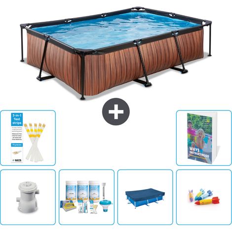 Exit-toys Piscina Exit Rectangular - Efecto madera - 300x200x65 cm - 7-piezas  S200 (1/5)