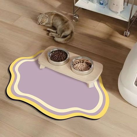 Alfombrillas comer gatos perros, alfombrillas comer resistentes salpicaduras manchas, alfombrillas fáciles limpiar antideslizantes, 4060 cm (1/5)