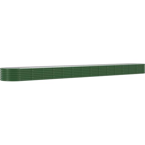 Jardinière, Pot de Fleurs d'extérieur, Acier enduit de poudre 620x80x36 cm Vert OIB6728E (1/5)