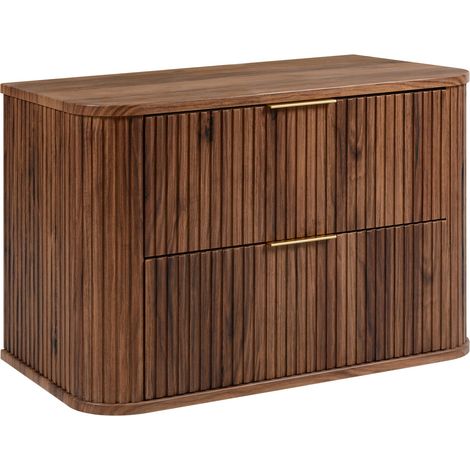 Meuble sous-vasque à suspendre GLAMOUR coloris noyer foncé 80 cm