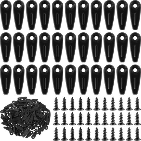 Paquete de 100 clips de soporte para marcos de fotos con 100 tornillos de fijación de esquina para colgar fotos, obras de arte y cajas de regalo (negro). (1/5)