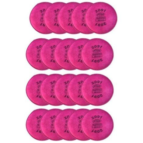 BARKBUSTERS Lot de 20 filtres à particules 2091 P100 compatibles avec 2091, remplacement pour 6000 6200 6800 7000 FF-4 (1/4)