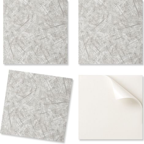 Baldosas de PVC con motivo decorativo, f谩cil de usar, para comedor, con textura similar al hormig贸n, 9x30x30 cm.