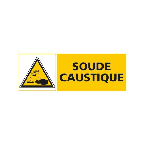 Panneau SOUDE CAUSTIQUE (C0471) - Adhésif - 210 x 75 mm