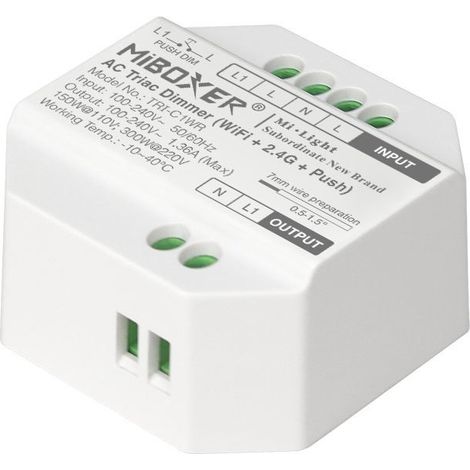 Dimmer TRIAC (WiFi + 2.4G + PUSH) - 300W - Mi Boxer - TRI-C1WR (1/5)