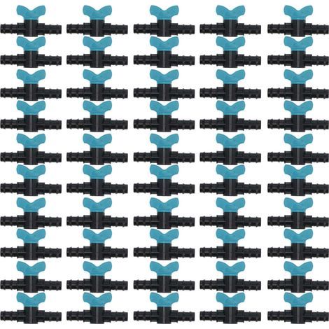 Valve de commutation d'irrigation en plastique, 50 pièces, pour tuyau de 12mm de diamètre, 10x5.5x2.5cm (1/5)