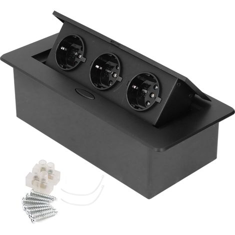 Prise de Courant Encastrable 3 Postes pour Bureau, Charge de Conférence, Norme CE, AC 250V 16A (1/5)