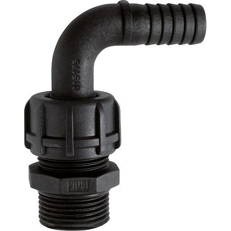 Raccord de tuyau coudé mâle, 1 plastique