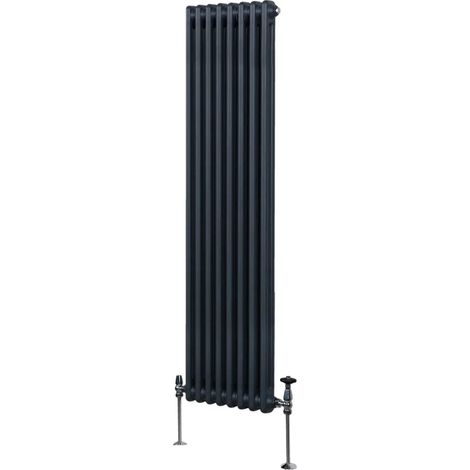 Traditional 2 Column Radiator - 1800 x 382mm - Anthracite Grey