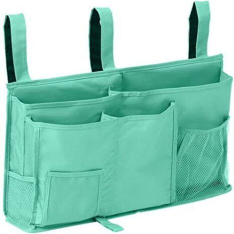 1 Bunk Bed Storage Bag (Light Green), Hanging Bedside Storage Bag, 8 Pockets, for Student Dorm Room Bed, Hospital Bed, Baby Bed Rails, 600D Cloth (1/5)