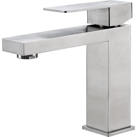 Robinet de Salle de Bain, Mitigeur Monocommande, Métal brossé (1/5)