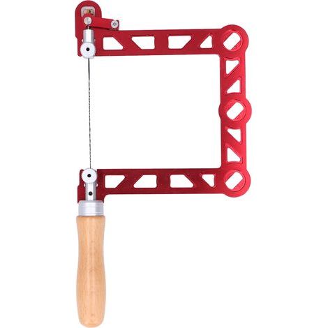 Sierra de mano en miniatura para madera, forma de U, mango de madera, para virutas y trabajos de metal, 5 pulgadas (1/5)