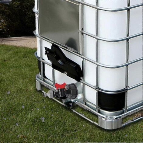 1000-Liter-IBC-Wassertank mit S60x6-Adapterventil und 3/4-Zoll-Hahn (nur Hahn) serienmäßig (1/3)