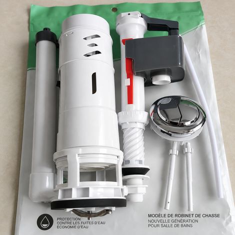 Kit mécanisme de chasse d'eau complet 20 cm en ABS avec fixation filetée pour réservoir WC 20cmabs – Livraison gratuite (1/5)