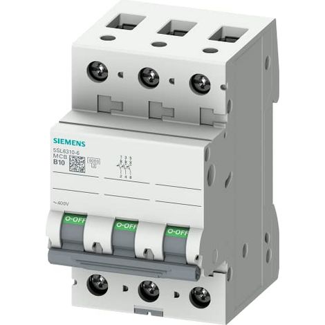 Interruttore automatico 3P B 10A 6kA AC Sentron 5SL6310-6 (1/4)