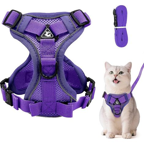 Adjustable Cat Harness Cat Harness with Leash Soft Cat Harness Chest Harness for Cat Puppy Cat Harness Red S (1/5)