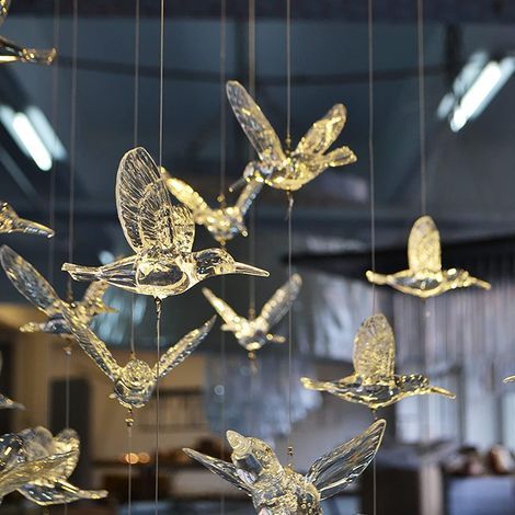 Autres rangements, 5 pièces d'oiseaux volants en acrylique transparent à suspendre au plafond pour décoration DIY, chambre d'enfant, sapin de Noël, mariage, 9 x 11 cm, Autres rangements (1/5)