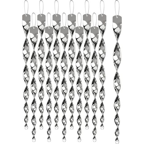 Lot de 12 tiges répulsives anti-oiseaux réfléchissantes pour effrayer les pigeons pour éloigner les oiseaux de votre maison, jardin, terrasse (1/5)