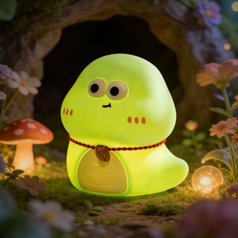 Tactile Veilleuse Silicone, Nightlight for Children 7 Couleurs 3 Niveaux de Luminosité Lampe de Chevet Mignonne et Moelleuse Fonction Minuterie Rechargeable Lampe Chevet sans Fil pour Room Déco [Class (1/5)