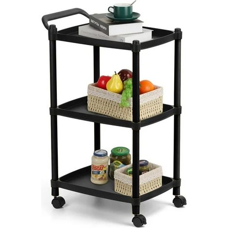 Carrello Salvaspazio Con 3 Ripiani Pratico Ed Elegante Per Cucina E Bagno (1/5)