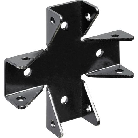 Hettich Korpusverbinder X Stahl 68 x 68 x 15 mm schwarz Winkelbeschlag (1/2)
