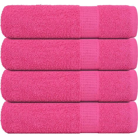 Serviettes de douche FROGN, lot de 4, roses, 70 x 140 cm, 360 g/m²