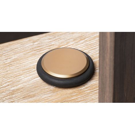 Tope de puerta LOW - Ø 68x17mm/latón cava cepillado