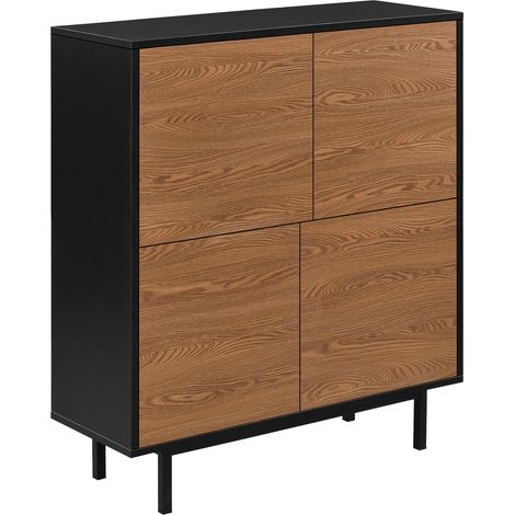 Elegante cassettiera pratica cassettiera gnosjö con 4 ante 93 x 80 x 30 cm nero effetto legno scuro 030006828