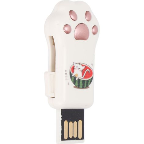 Clé USB 2.0 en forme de patte de chat, motif pastèque or rose, pour le stockage et le transfert de données PC/voiture. Capacité : 32 Go. (1/5)
