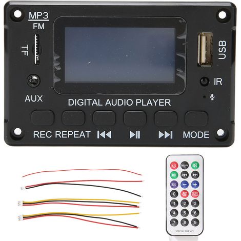 Plaque Décodeur MP3 Voiture Bluetooth avec Écran LCD Multifonction (1/5)