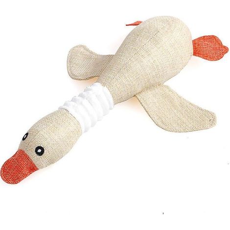 Unzerstörbares Spielzeug für kleine Hunderassen und Hunde mit starkem Kaudrang, mit quietschenden Gänsen – Beige (1/5)