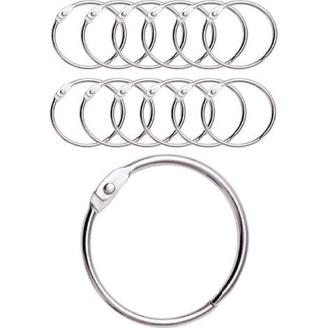 Anneaux de Rideaux Douche avec Crochet en Métal Fabriqués Italie Anneau Circulaire ouvrable 50 mm pour Rideaux, Salle Bain, Maison, Classeurs Couleur Métallique, Argent,12pack (1/5)