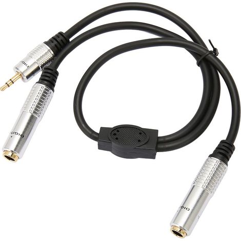Adaptateur son stéréo professionnel 6,35mm femelle vers 6,35mm femelle et 3,5mm mâle pour amplificateur, micro, mixeur, enceinte (1/5)