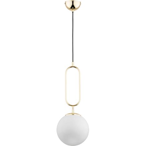 Suspension Alfa Vavil or/noir globe verre blanc Ø20 E27 (1/3)