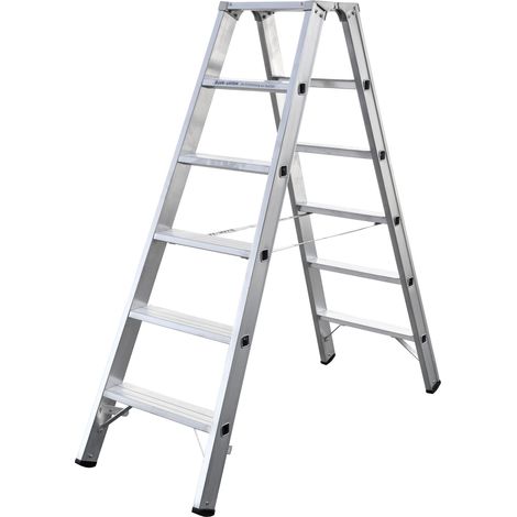 Iller Stufenstehleiter mit 2x6 Stufen 2,95m AH